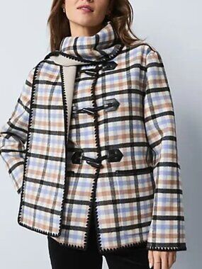 Ann Taylor Weekend Plaid Scarf Coat.